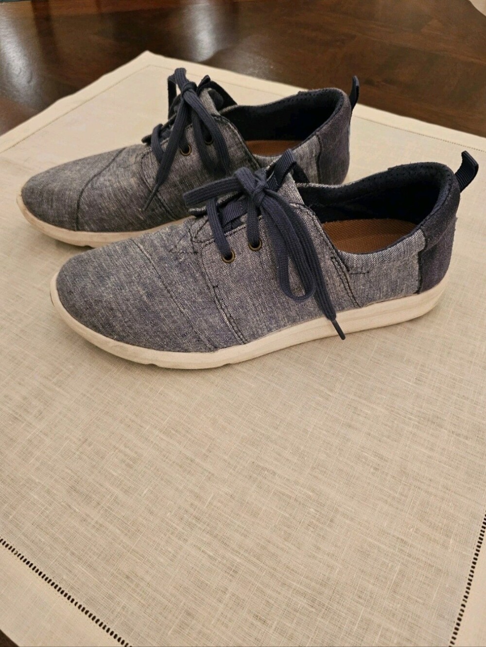 Toms Del Rey Women's Lace-Up Shoes /Lifestyle Sneakers, Blue Slub Chambray,  7.5